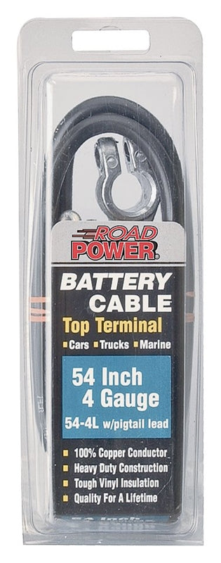 COLEMAN CABLE CCI Maximum Energy 54-4L Battery Cable with Lead Wire, 4 AWG Wire, 54 in L, Black Sheath AUTOMOTIVE COLEMAN CABLE