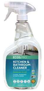 ECOS PROS Ecos Pro PL9746/6 Kitchen and Bathroom Cleaner, 32 oz, Bottle, Liquid, Parsley, Water White CLEANING & JANITORIAL SUPPLIES ECOS PROS   