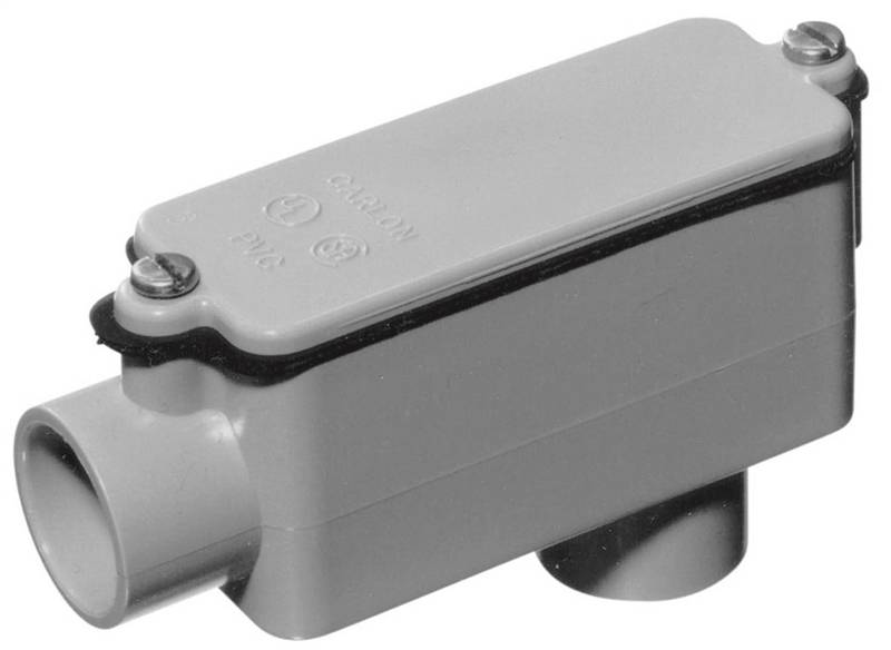 CARLON Carlon E986K-CAR Conduit Body, 2-1/2 in Hub, 14-7/8 in OAL, PVC, Gray ELECTRICAL CARLON