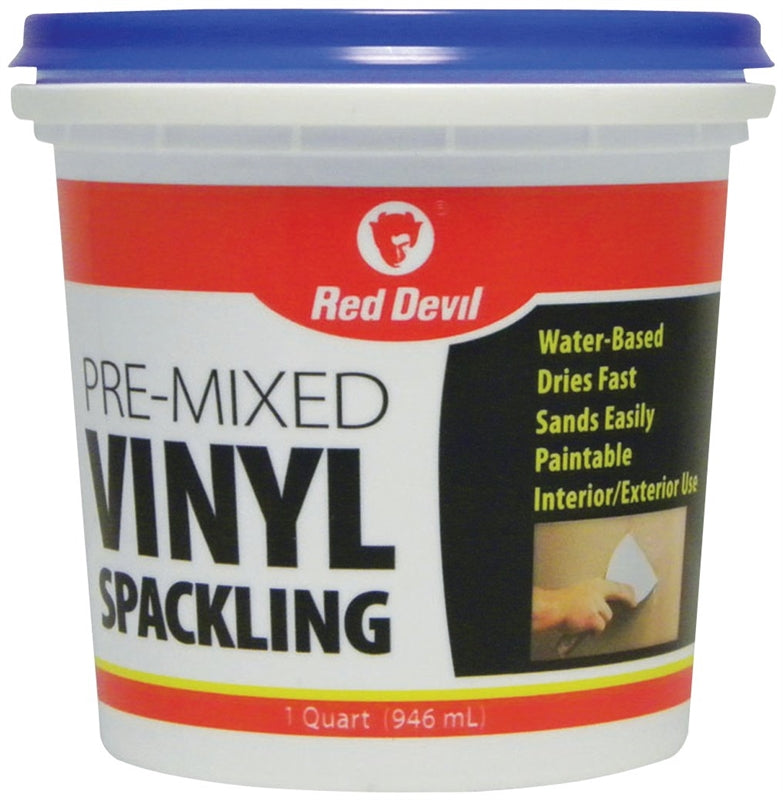RED DEVIL Red Devil 0534 Spackling Compound, Latex, Oil, Water Base, Off-White, 1 qt Tub PAINT RED DEVIL