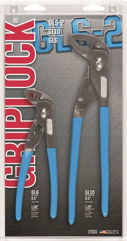 CHANNELLOCK Channellock GRIPLOCK Series GLS-2 Plier Set, Carbon Steel TOOLS CHANNELLOCK