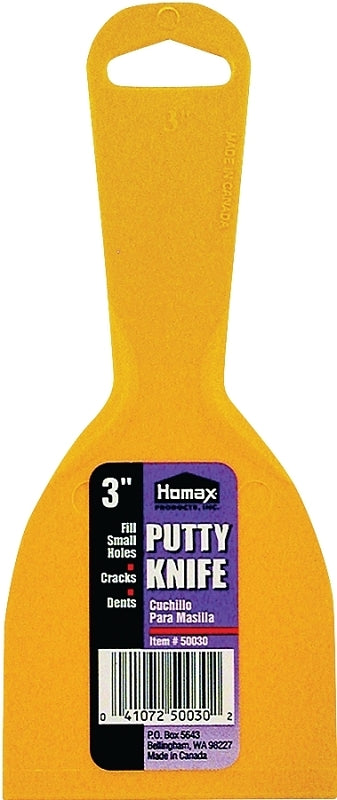 HOMAX Homax 40-00030 Putty Knife, 3 in W Blade, Polystyrene Blade, Polystyrene Handle PAINT HOMAX