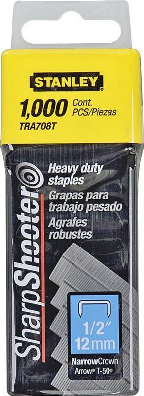 STANLEY STANLEY TRA708T Staple, 27/64 in W Crown, 1/2 in L Leg, Galvanized HARDWARE & FARM SUPPLIES STANLEY