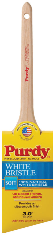 PURDY Purdy 024430 Trim Brush, Natural White, Natural Hardwood Handle, 3 in W, China Bristle, Rat Tail Handle PAINT PURDY