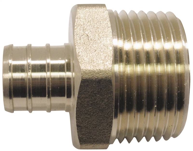 APOLLO Apollo APXMA341 Pipe Adapter, 3/4 x 1 in, PEX x MPT, PEX-B, Brass, 200 psi Pressure PLUMBING, HEATING & VENTILATION APOLLO