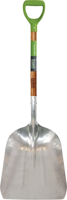 AMES Ames 2672100 Scoop Shovel, 15 in W Blade, 11-1/4 in L Blade, Aluminum Blade, Hardwood Handle, D-Shaped Handle HARDWARE & FARM SUPPLIES AMES   