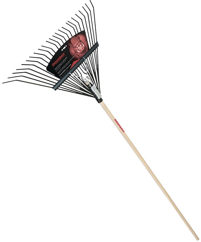 RAZOR-BACK Razor-Back 2911200 Leaf Rake, Steel Tine, 24-Tine, Hardwood Handle, 54 in L Handle LAWN & GARDEN RAZOR-BACK