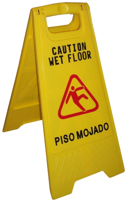 ZEPHYR MANUFACTURING Zephyr 45100 Wet Floor Sign, CAUTION WET FLOOR, PISO MOJADO, English, Spanish CLEANING & JANITORIAL SUPPLIES ZEPHYR MANUFACTURING   