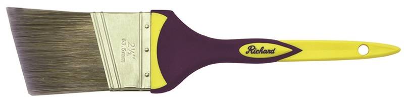 HYDE Hyde 80842 Paint Brush, 2-1/2 in W, Angular Brush, Polyester Bristle, Soft-Grip Handle PAINT HYDE