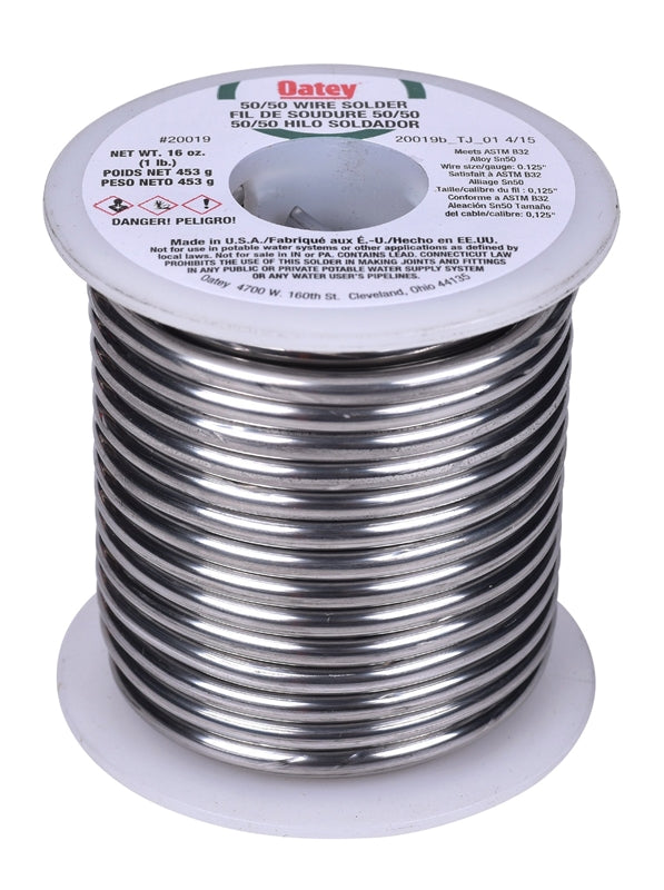 OATEY Oatey 20019 Leaded Solder, Silver, 1 lb, Solid, 361 to 421 deg F Melting Point TOOLS OATEY