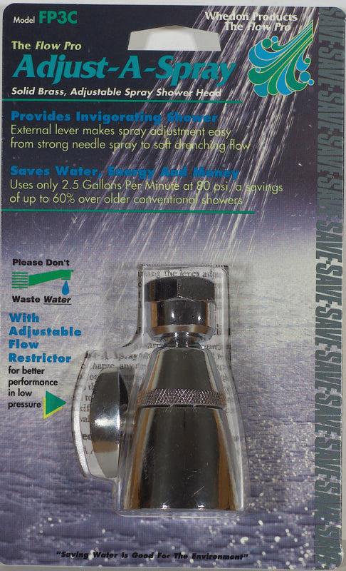 WHEDON PRODUCTS Whedon FP3C Shower Head, 2.5 gpm, 1/2 in Connection, Female, Brass, Chrome, 2 in Dia PLUMBING, HEATING & VENTILATION WHEDON PRODUCTS