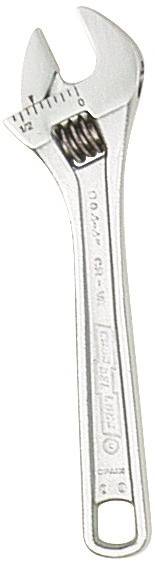 CHANNELLOCK Channellock WIDEAZZ Series 804 Adjustable Wrench, 4-1/2 in OAL, 0.51 in Jaw, Steel, Chrome, Plain-Grip Handle TOOLS CHANNELLOCK   