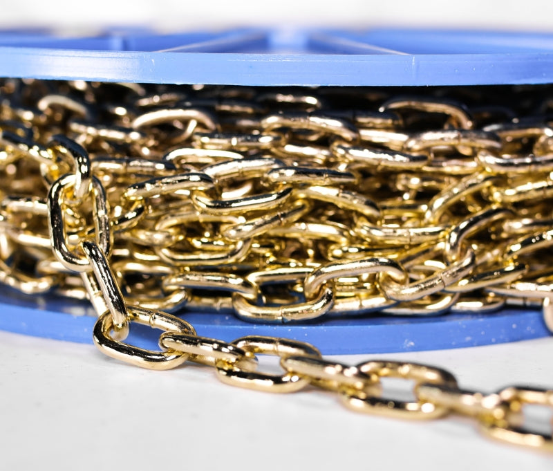 BARON Baron 7633 Straight Link Chain, #3, 50 ft L, 270 lb Working Load, Steel, Zinc