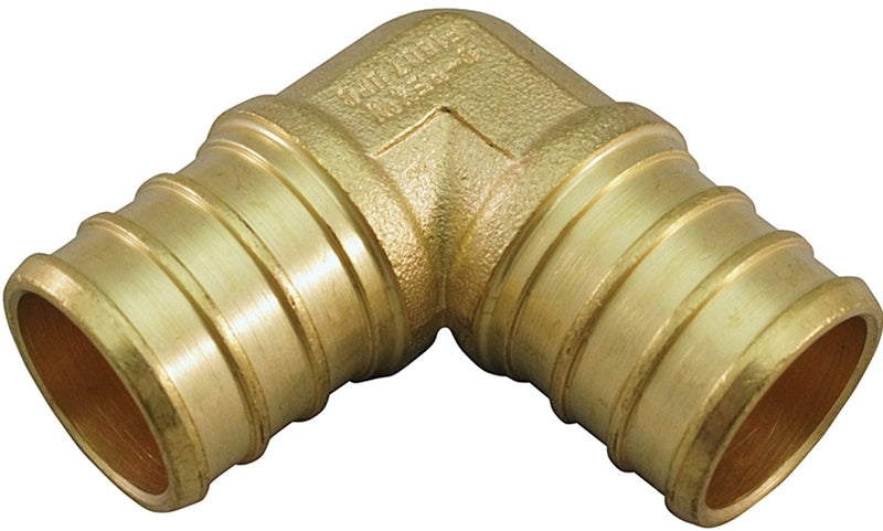 APOLLO Apollo ApolloPEX Series APXE3410PK Pipe Elbow, 3/4 in, Barb, PEX-B, 90 deg Angle, Brass, 200 psi Pressure PLUMBING, HEATING & VENTILATION APOLLO