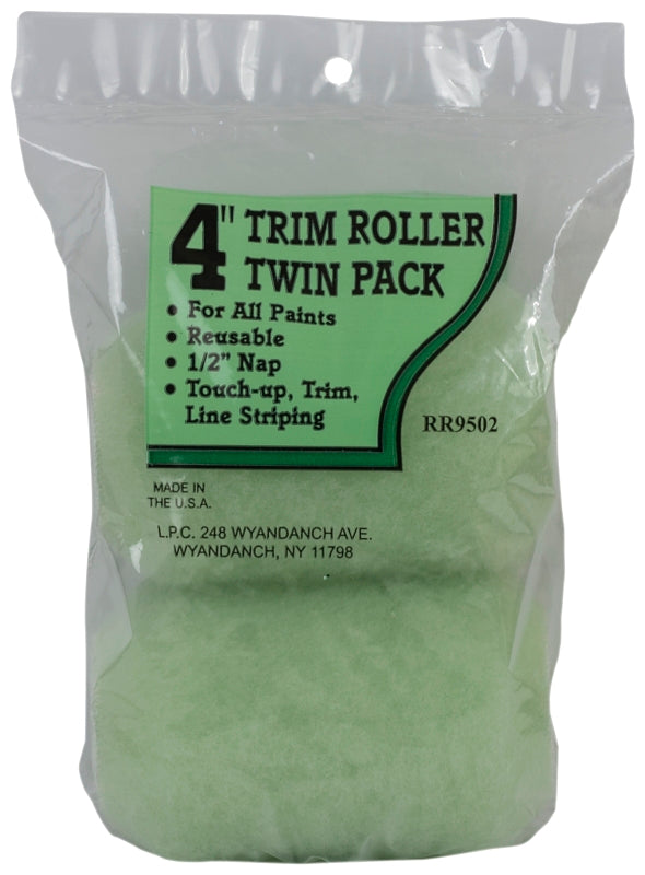 LINZER Linzer RR9502 Roller Cover, 1/2 in Thick Nap, 4 in L, Polyester Cover, 12/PK PAINT LINZER