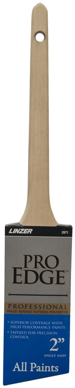 LINZER Linzer 2871-2 Paint Brush, 2 in W, Polyester Bristle, Angle Sash, Rat Tail Handle