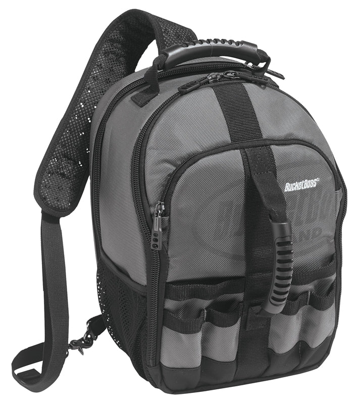 BUCKET BOSS Bucket Boss Professional Series 65160 Sling Pack Tool Bag, 10-1/2 in W, 8 in D, 15 in H, 24-Pocket, Poly Fabric TOOLS BUCKET BOSS