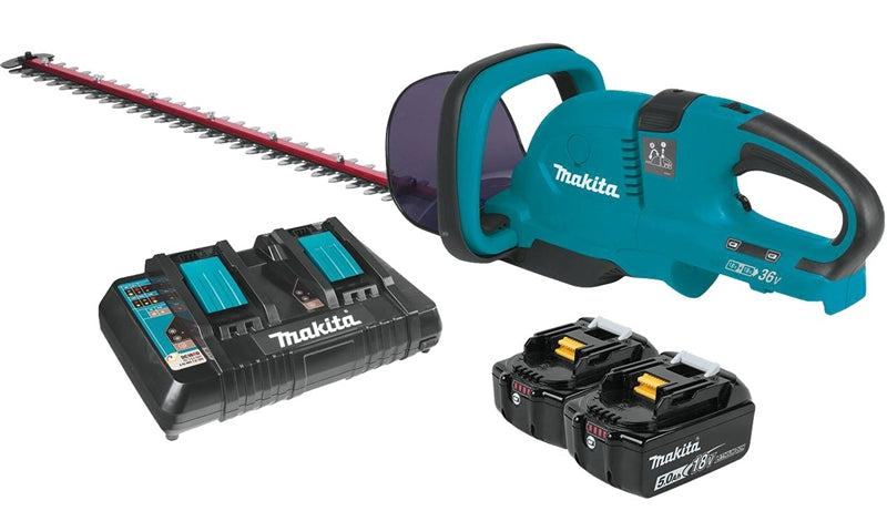 MAKITA Makita XHU04PT Hedge Trimmer Kit, Battery Included, 5 Ah, 36 V, Lithium-Ion, 25-1/2 in Blade, 6 -Speed OUTDOOR LIVING & POWER EQUIPMENT MAKITA