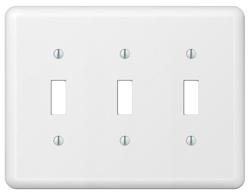 AMERELLE Amerelle Devon 935TTTW Wallplate, 5 in L, 6-9/16 in W, 3 -Gang, Steel, White ELECTRICAL AMERELLE