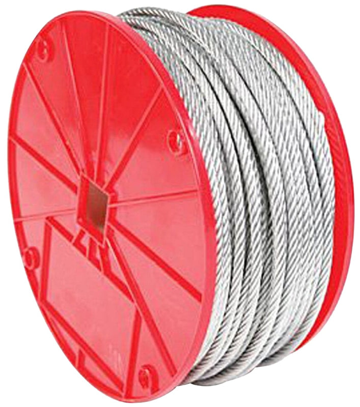 BARON Baron 695945 Cable, 1/8 to 3/16 in Dia, 250 ft L, 365 lb Working Load, Steel, Galvanized/Vinyl-Coated