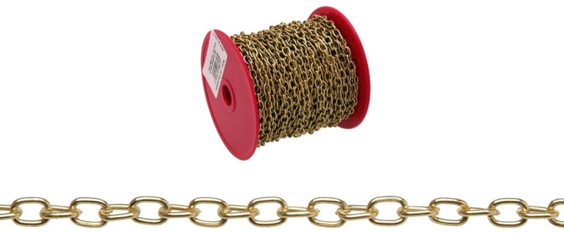 BARON Baron 7191 Oval Chain, #19, 82 ft L, Steel, Brass