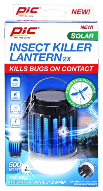 PIC Pic SOLAR-PLZ 2-in-1 Insect Killer Lantern, Solar Battery OUTDOOR LIVING & POWER EQUIPMENT PIC   