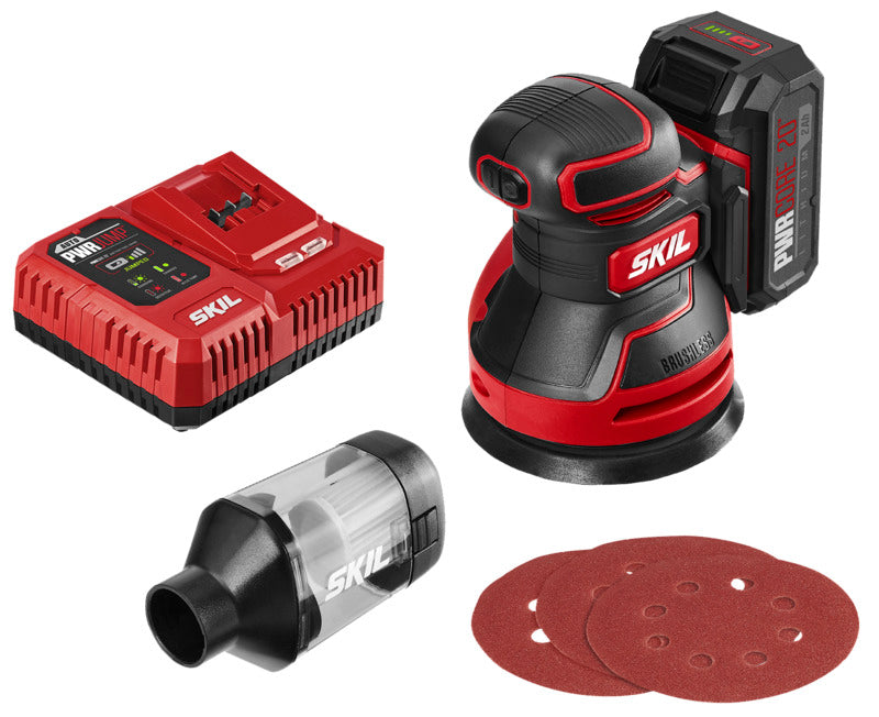 SKIL Skil SR660302 Random Orbit Sander Kit, Tool Only, 20 V, 2 Ah, 125 mm Pad/Disc