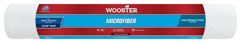 WOOSTER BRUSH Wooster R524-18 Roller Cover, 9/16 in Thick Nap, 18 in L, Microfiber Cover PAINT WOOSTER BRUSH   