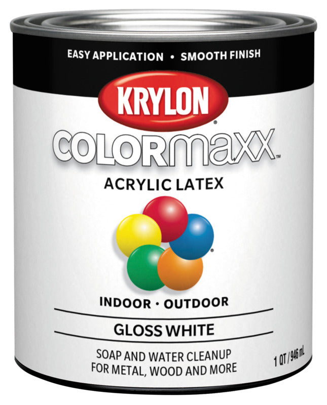 KRYLON Krylon K05625007 Paint, Gloss, White, 32 oz, 100 sq-ft Coverage Area PAINT KRYLON