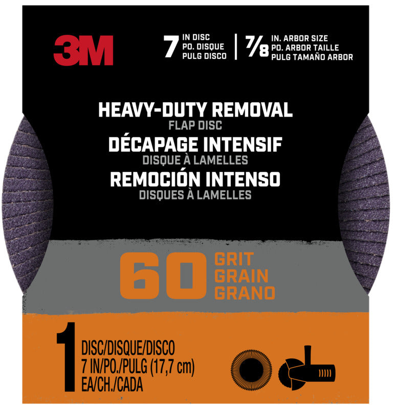 3M 3M Hookit 27419 Flap Grinding Disc, 7 in Dia, 60 Grit, 8-Hole TOOLS 3M