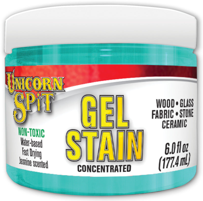 UNICORN SPIT ECLECTIC UNICORN SPIT 5772006 Gel Stain and Glaze, Zia Teal, 6 fl-oz, Jar PAINT UNICORN SPIT   