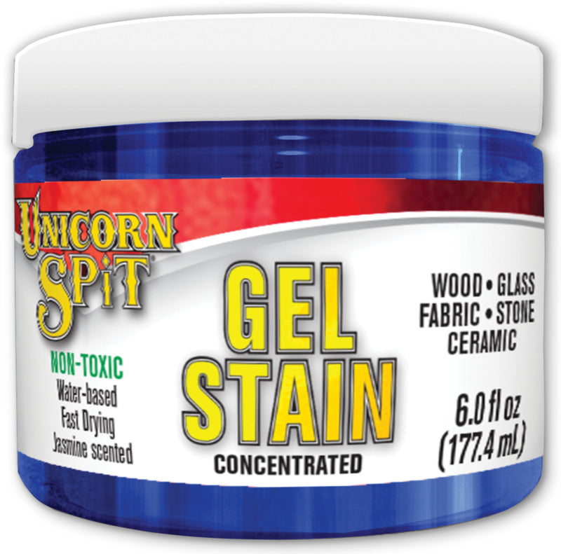 UNICORN SPIT ECLECTIC UNICORN SPIT 5772008 Gel Stain and Glaze, Blue Thunder, 6 fl-oz, Jar PAINT UNICORN SPIT   