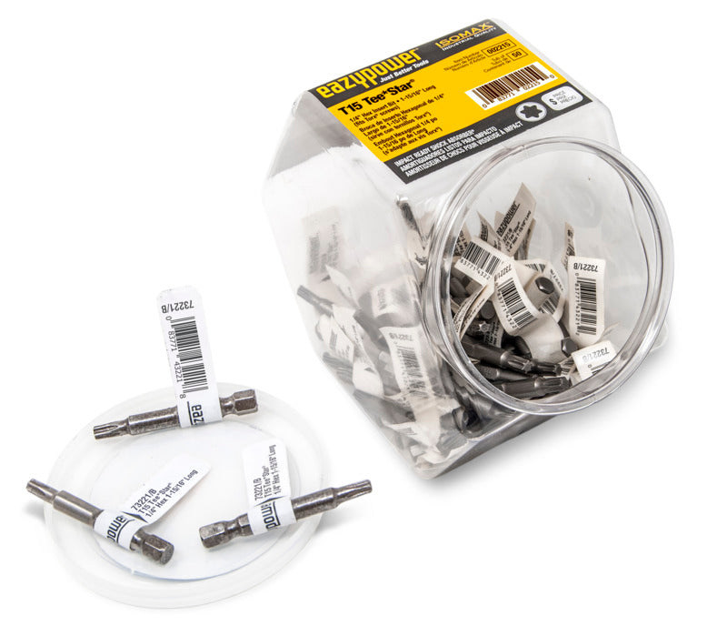 EAZYPOWER Isomax TeeStar 002215 Power Bit, T15 Drive, Torx Drive, 1/4 in Shank, Hex Shank, 2 in L TOOLS EAZYPOWER