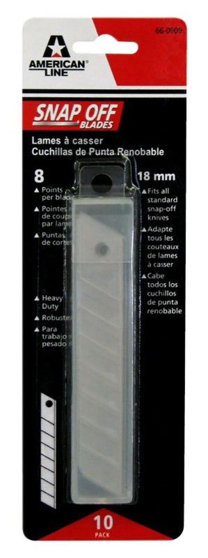 ACCUTEC BLADES American LINE 66-0909 Blade, 18 mm, 3.94 in L, Carbon Steel, 2-Facet, Snap-Off Edge, 8-Point TOOLS ACCUTEC BLADES