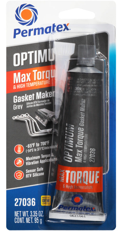PERMATEX Permatex 27036 Gasket Maker, Gray, 3.35 oz Tube, Paste, Mild AUTOMOTIVE PERMATEX