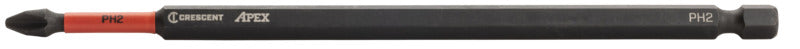 CRESCENT Crescent APEX Vortex CAVB6PH2 Impact Power Bit, #2 Drive, Phillips Drive, 1/4 in Shank, Hex Shank, 6 in L, Steel TOOLS CRESCENT