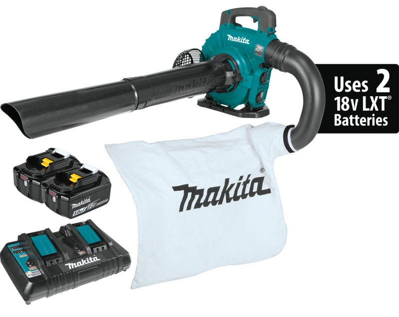 MAKITA Makita XBU04PTV Brushless Blower Kit with Vacuum Attachment Kit, Battery Included, 5 Ah, 18 V, Lithium-Ion, 448 cfm Air OUTDOOR LIVING & POWER EQUIPMENT MAKITA