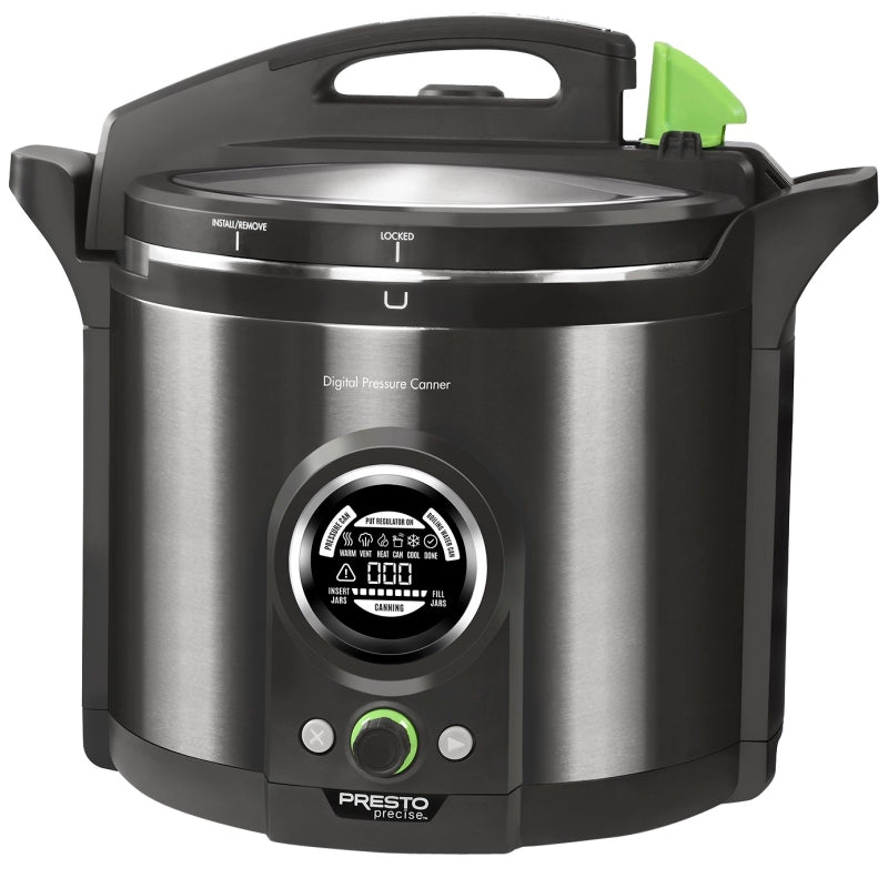 NATIONAL PRESTO Presto 02144 Digital Pressure Canner, 12 qt, 1485 W, Stainless Steel, Black, 14 in L, 17 in W, 16 in H HOUSEWARES NATIONAL PRESTO