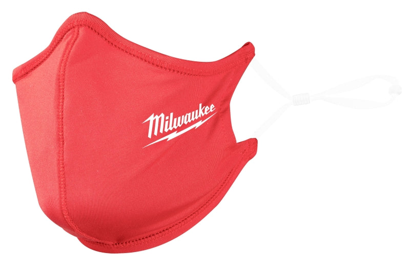 MILWAUKEE Milwaukee 48-73-4228 2-Layer Face Mask, One-Size Mask, Nylon/Polyester/Spandex Facepiece, Red, 3/PK