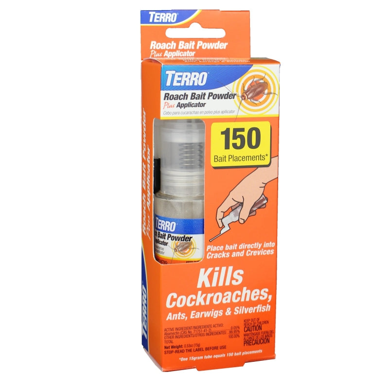 TERRO Terro T530 Roach Powder Plus Applicator, Powder, Squeeze Application, Indoor, Outdoor, 0.53 oz, Tube LAWN & GARDEN TERRO