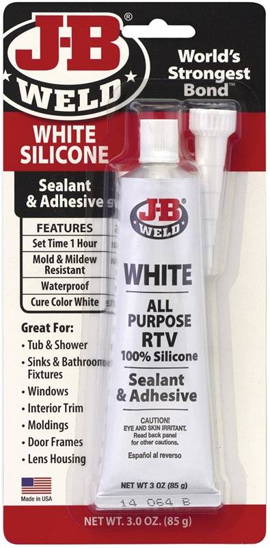 J-B WELD J-B Weld 31312 Silicone Adhesive Sealant, White, 3 oz AUTOMOTIVE J-B WELD
