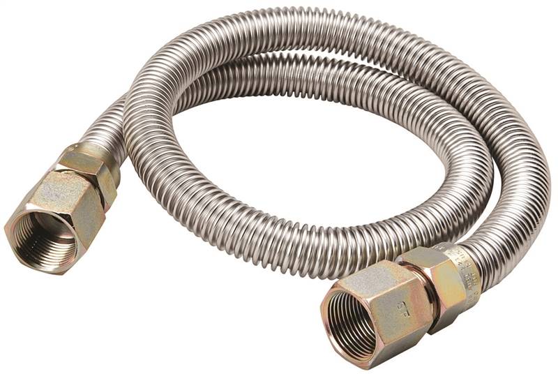 B & K INDUSTRIES B & K G012SS151524RP Gas Connector, 3/4 in, FIP, Stainless Steel, 24 in L, 5/8 in OD PLUMBING, HEATING & VENTILATION B & K INDUSTRIES