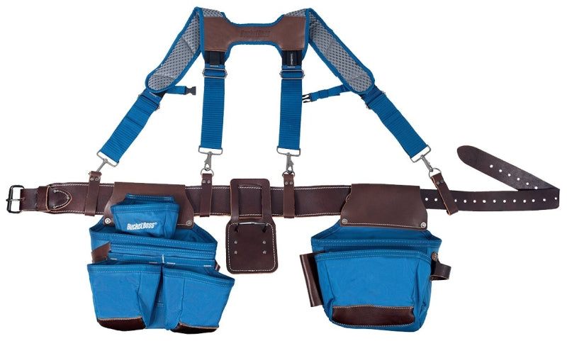 BUCKET BOSS Bucket Boss 55505-RB Hybrid Tool Belt, 52 in Waist, Leather/Polyester, Blue, 19-Pocket TOOLS BUCKET BOSS