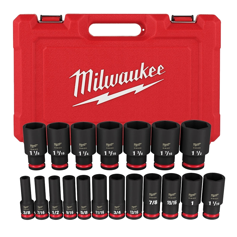 MILWAUKEE ELECTRICAL TO Milwaukee SHOCKWAVE Impact Duty 49-66-7012 Socket Set, Chrome Molybdenum Steel, 1/SET TOOLS MILWAUKEE ELECTRICAL TO   