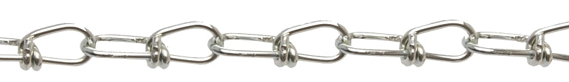 BARON Baron 7246 Double Loop Chain, #3/0, 100 ft L, 305 lb Working Load, Carbon Steel, Electro Galvanized/Zinc HARDWARE & FARM SUPPLIES BARON