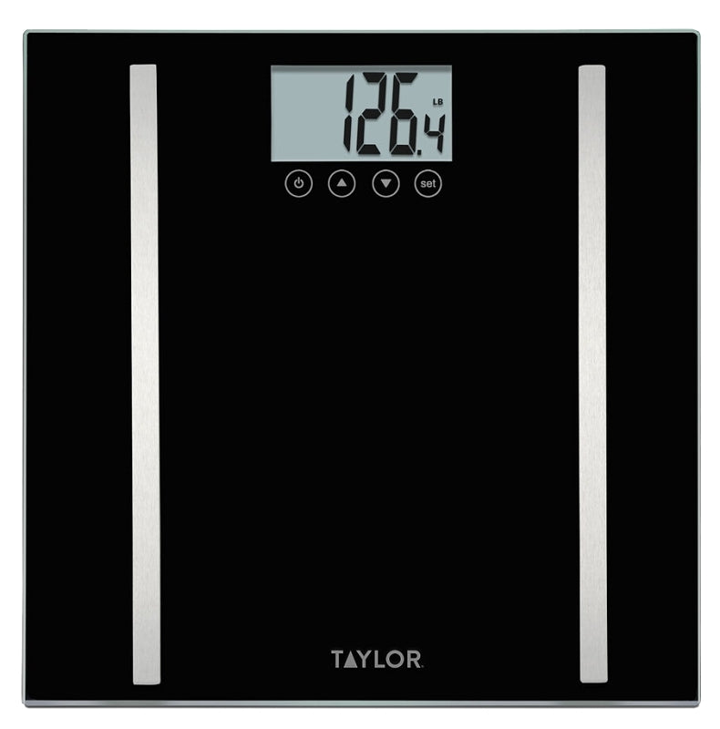 TAYLOR TAYLOR 572140732F Body Scale, 400 lb Max Weight Capacity, Lithium Battery, Black HOUSEWARES TAYLOR   