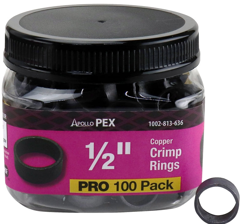 APOLLO Apollo APXCR12100JR Crimp Ring, 1/2 in, PEX-B, Copper PLUMBING, HEATING & VENTILATION APOLLO