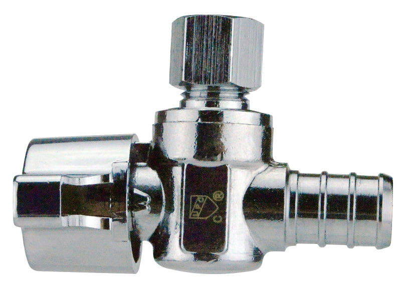 APOLLO Apollo Valves APXVA1214C Angle Stop Valve, 1/2 x 1/4 in Connection, Barb x Compression, 200 psi Pressure, Brass Body PLUMBING, HEATING & VENTILATION APOLLO