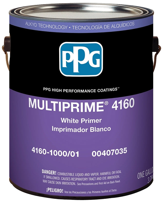 PPG PPG MULTIPRIME 4160-1000-01 Primer, Flat, White, 1 gal PAINT PPG