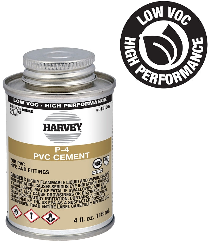 HARVEY Harvey 18100V-24 Regular-Bodied Fast Set Cement, 4 oz Can, Liquid, Clear PLUMBING, HEATING & VENTILATION HARVEY